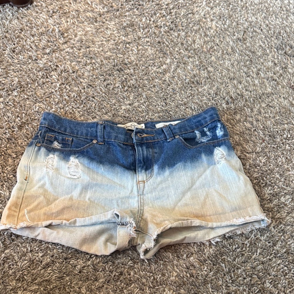 Jessica Simpson Blue and Tan Ombre game day shorts